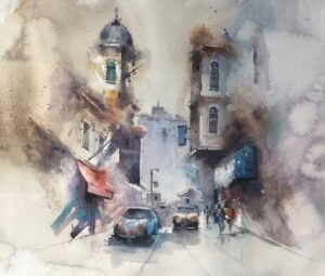 Kağıt Üzerine Sulu Boya - 46x55cm